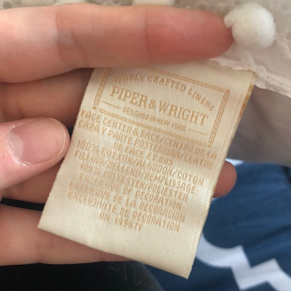 Square Pom Pom White Pillow - Picture 3 of 3